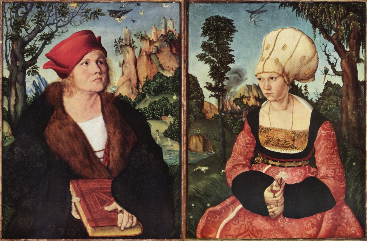 Porträtt av Dr. Johannes Cuspinian & Porträtt av Anna Cuspinian Putsch av Lucas Cranach the Elder