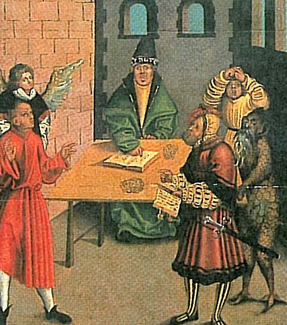 The Ten Commandments eighth Commandment detail av Lucas Cranach the Elder