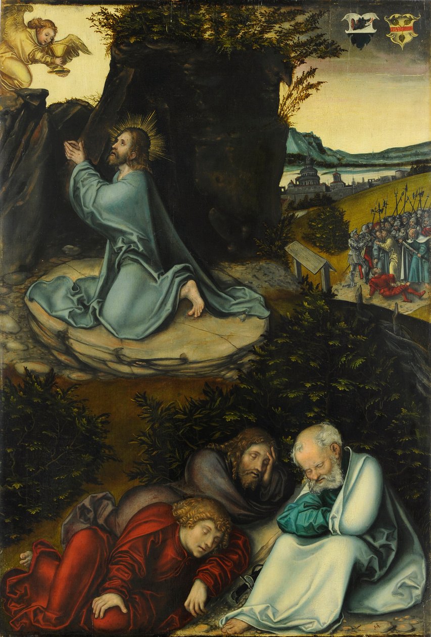 Getsemane / Kristus trädgård på Oljeberget av Lucas Cranach the Elder