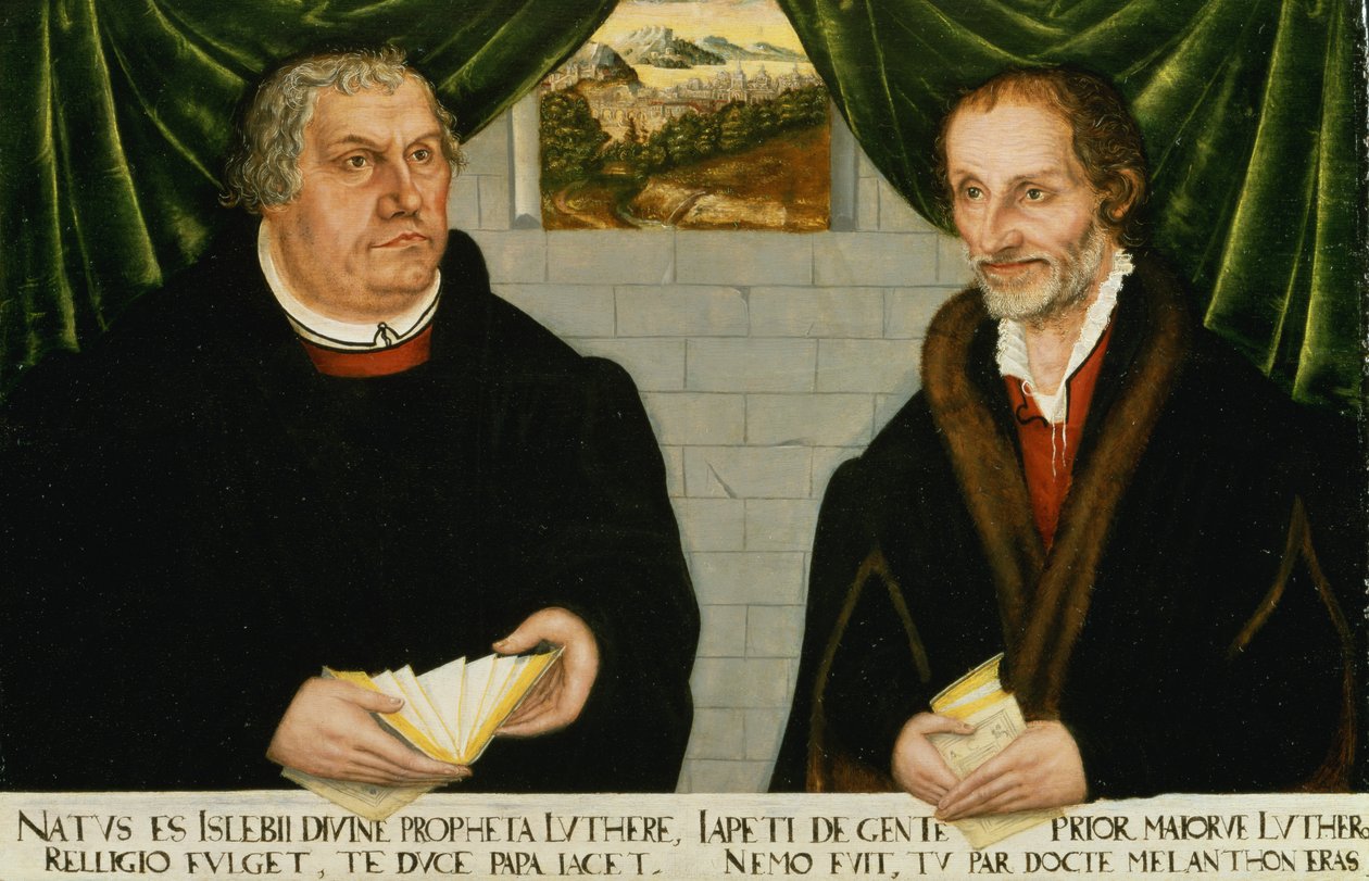 Dubbelporträtt av Martin Luther (1483-1546) och Philip Melanchthon (1497-1560) av Lucas Cranach the Younger