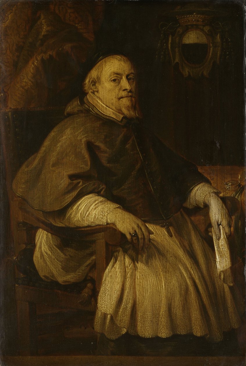 Portrait of François Vilain de Gand, baron of Rassenghem. Bishop of Tournai av Lucas the Younger Franchoys
