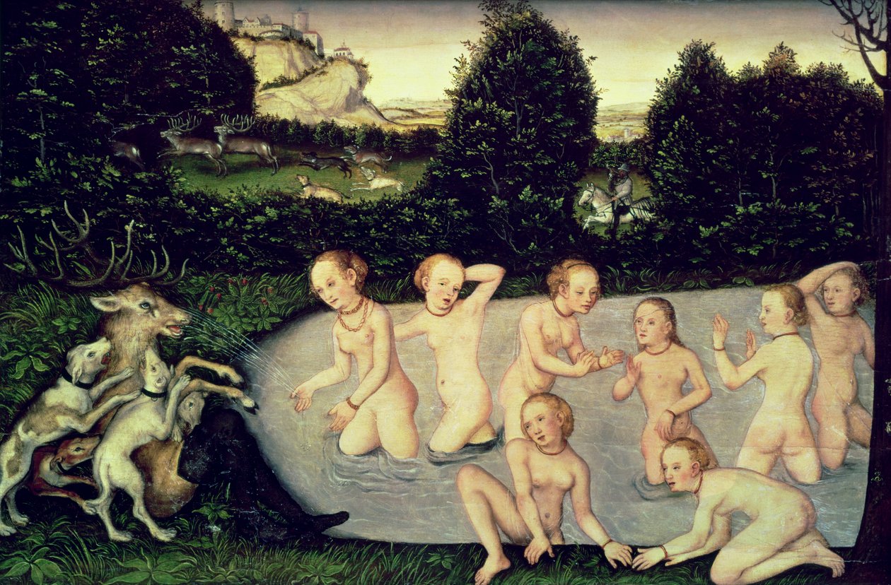 Diana och Actaeon av Lucas Cranach the Elder