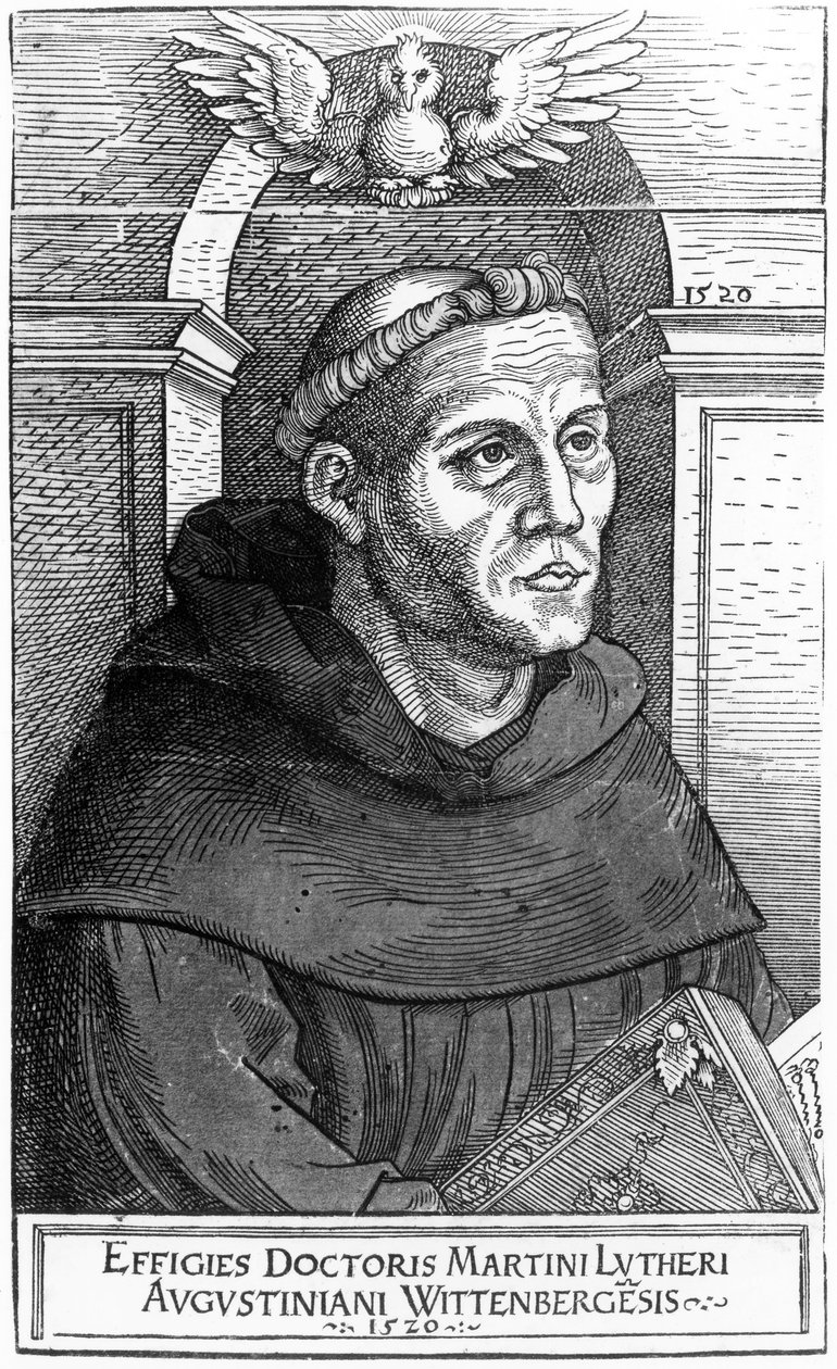 Martin Luther som Augustinerbroder, 1520-24 av Lucas Cranach the Elder