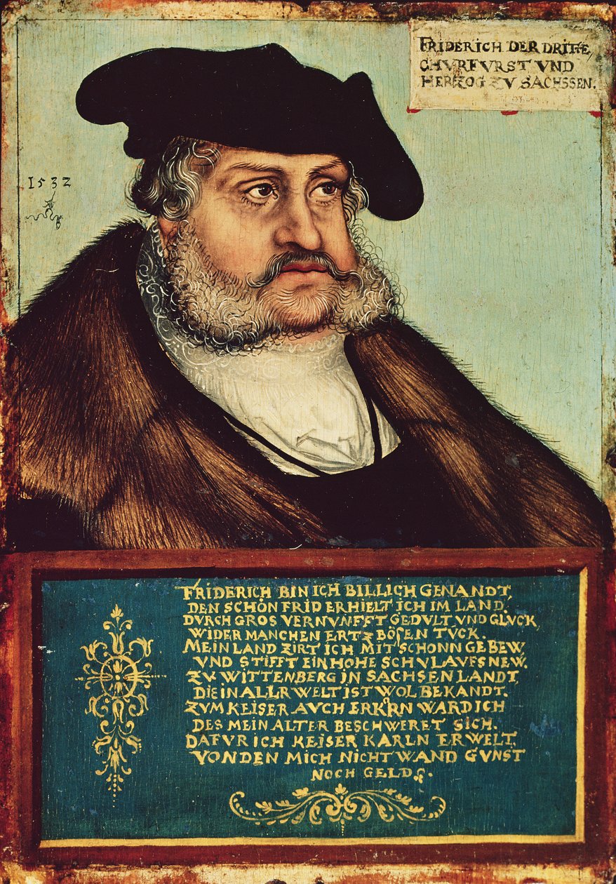 Porträtt av Fredrik III, kurfurst av Sachsen av Lucas Cranach the Elder