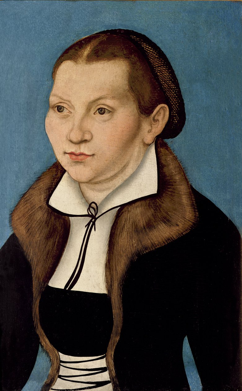 Porträtt av Katherine von Bora (1499-1552) 1529 av Lucas Cranach the Elder