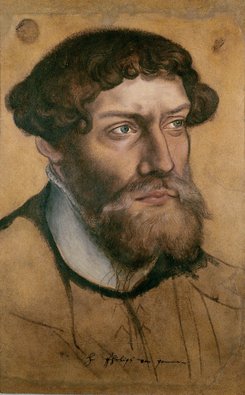 Philip I, Duke of Pomerania (oil, gouache & wc on paper) av Lucas the Younger Cranach