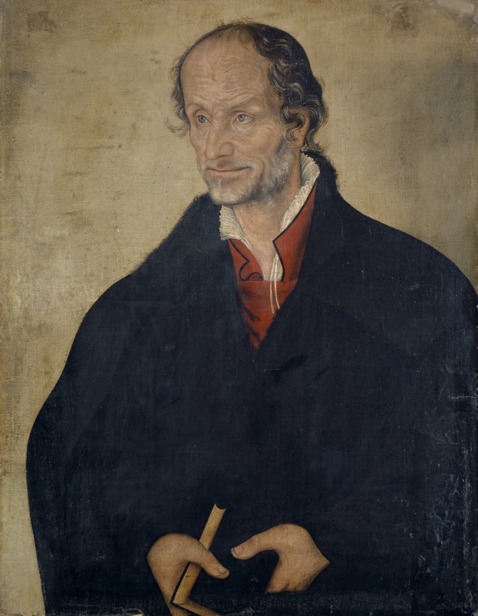 Porträtt av Philipp Melanchthon, ca 1560-80 av Lucas the Younger Cranach