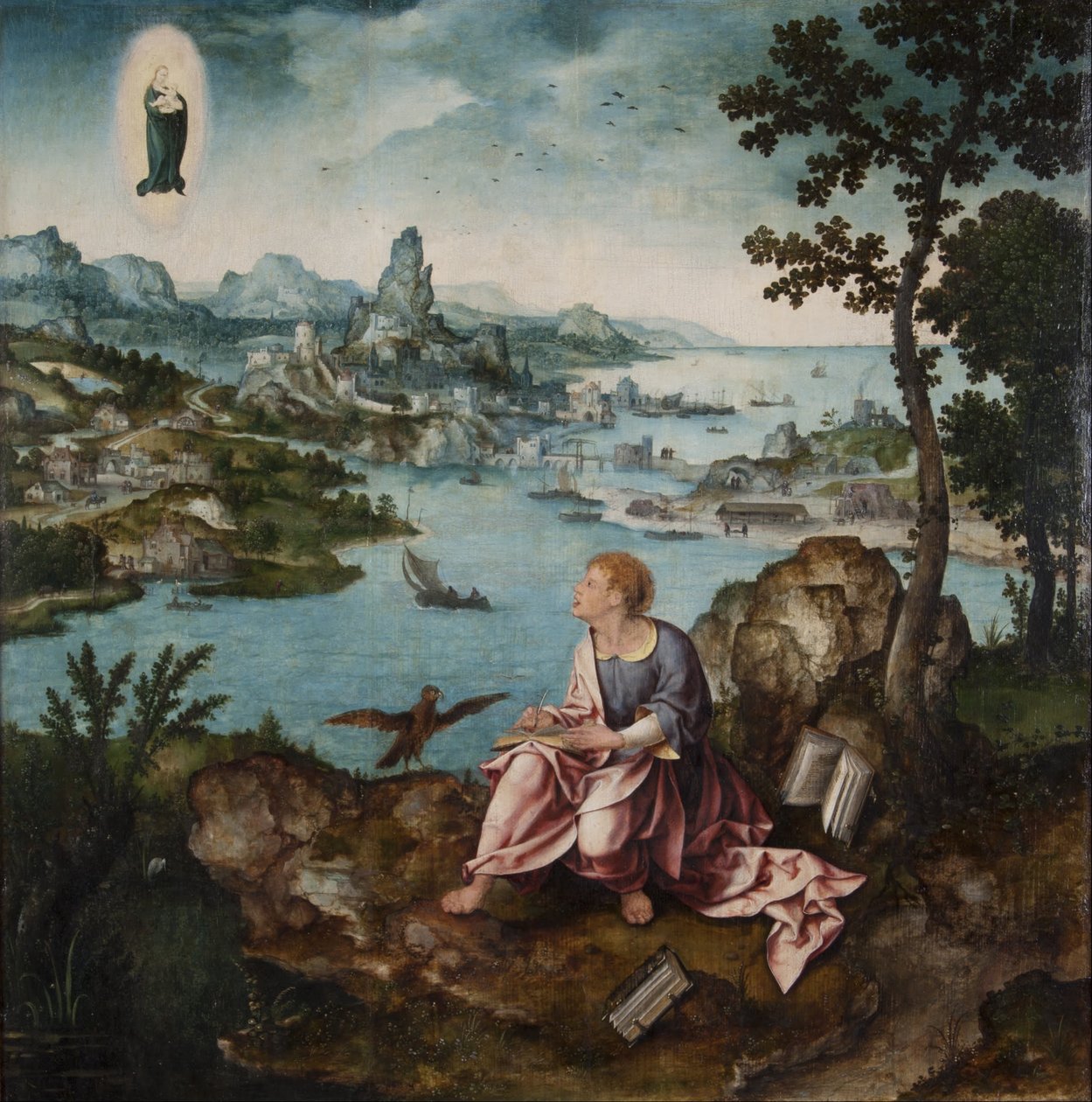 Johannes evangelisten på Patmos av Lucas van Gassel