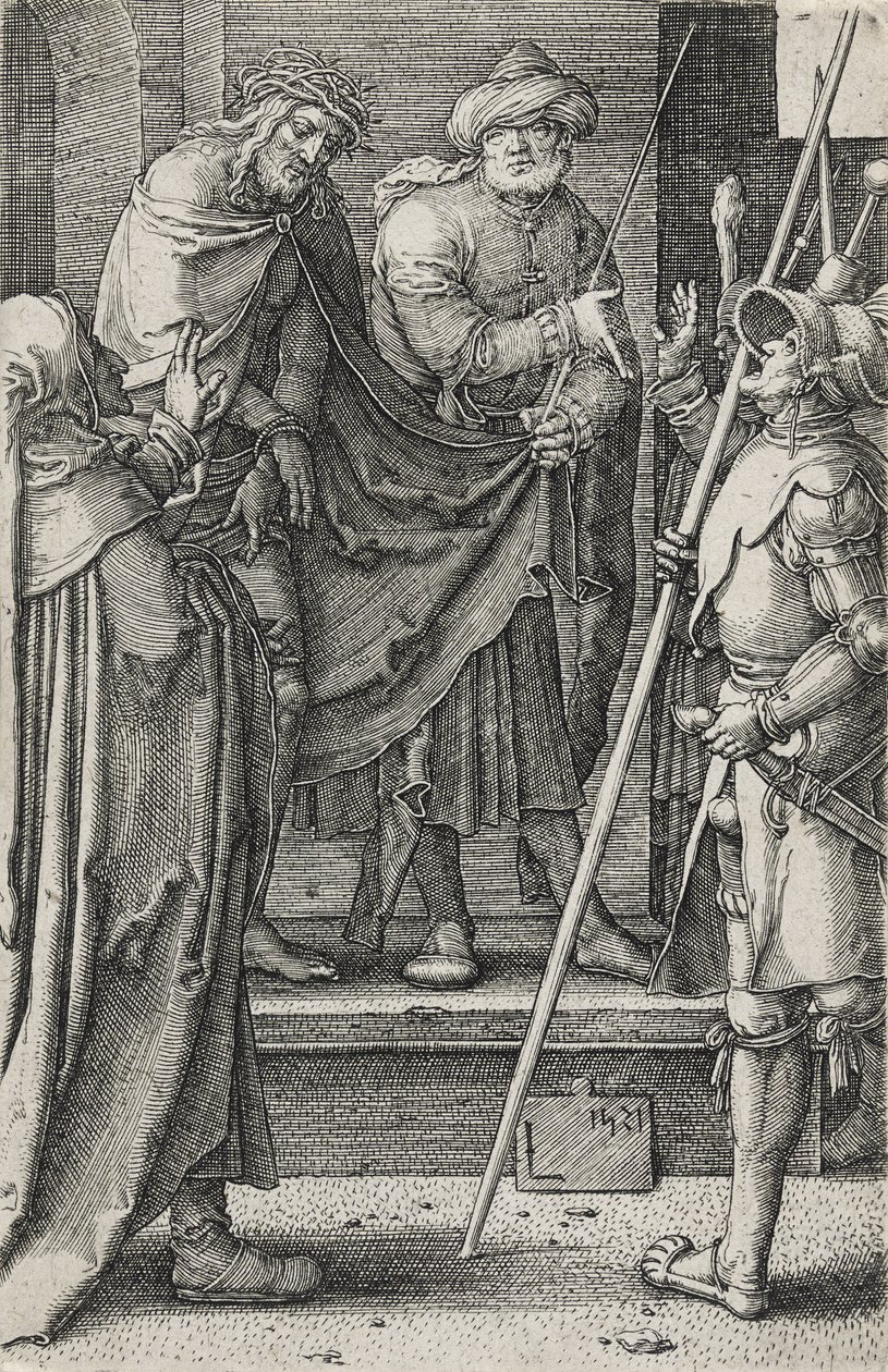 Ecce Homo, 1521 (gravyr på lagt papper) av Lucas van Leyden