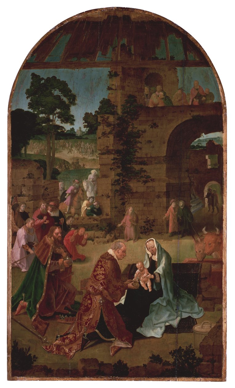 The Adoration of the Magi Triptych (centralpanel) av Lucas van Leyden