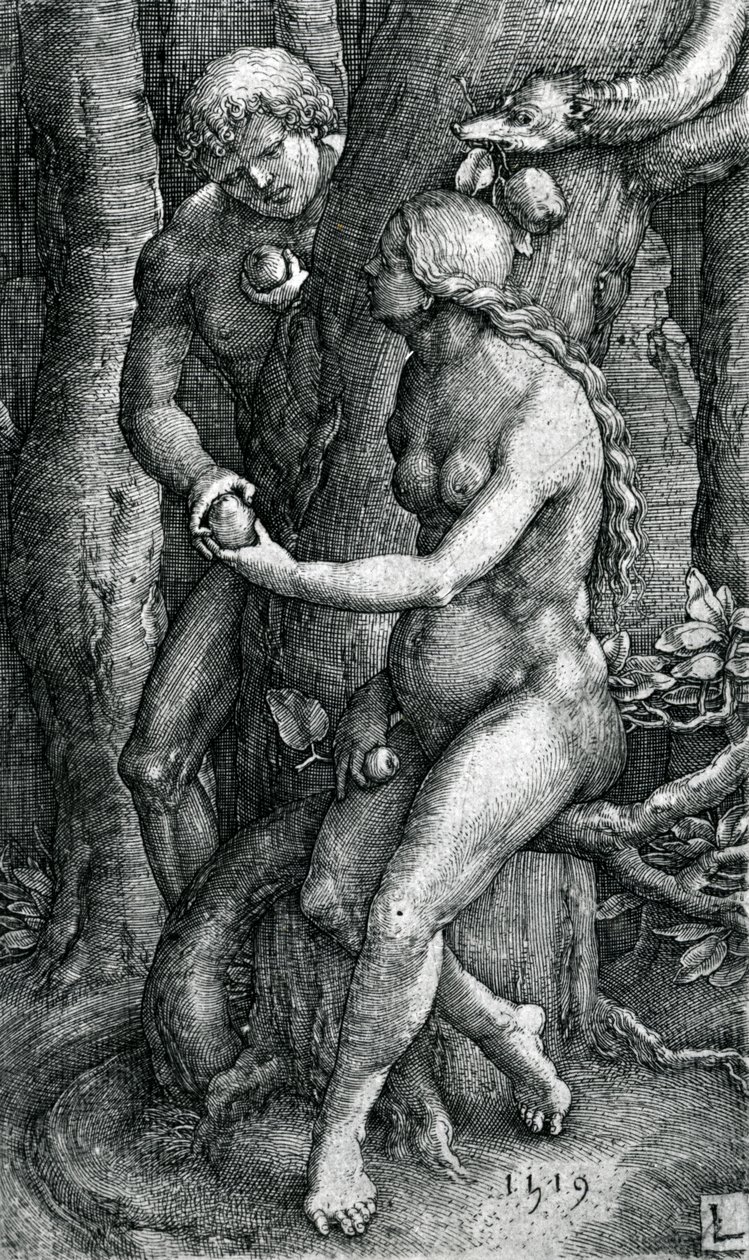 Mänsklighetens fall, 1519 av Lucas van Leyden