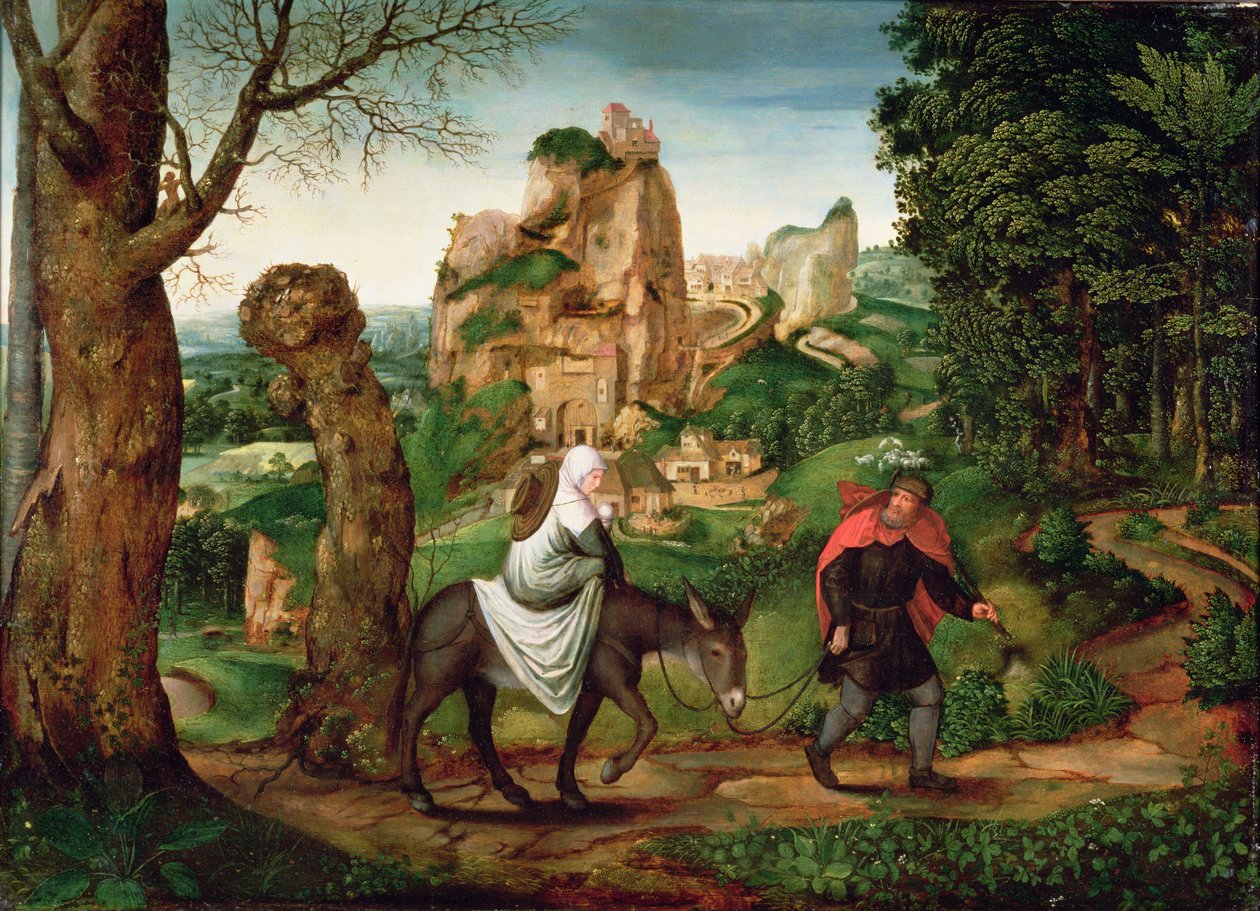 Flykten till Egypten av Lucas van c.1490-c.1570 Gassel