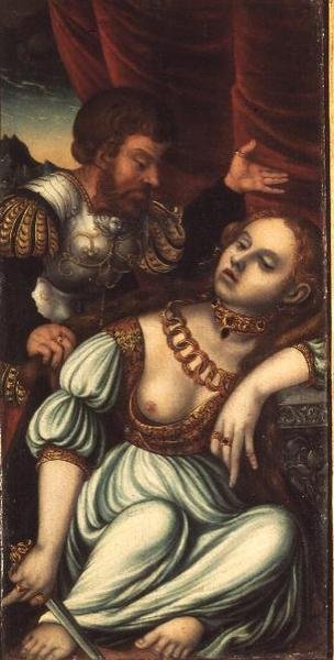 Tarquin och Lucretia av Lucas (studio of) Cranach
