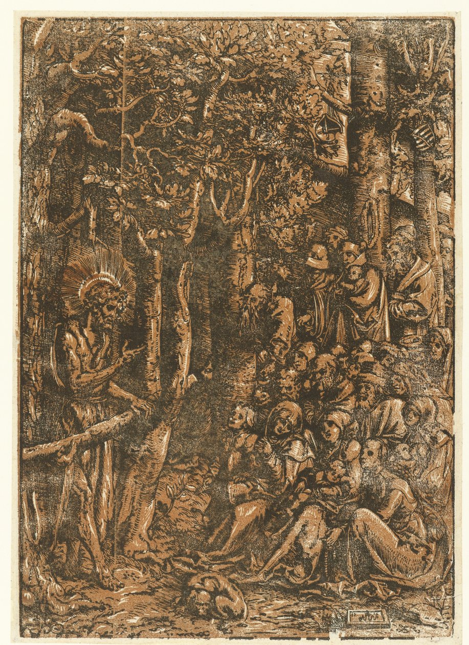 Johannes Döparen predikar för folket av Lucas Cranach