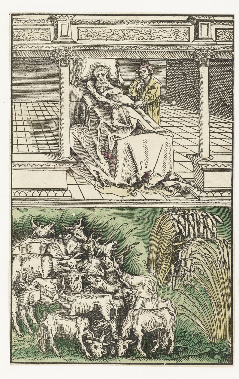 Josef tolkar faraos drömmar av Lucas Cranach