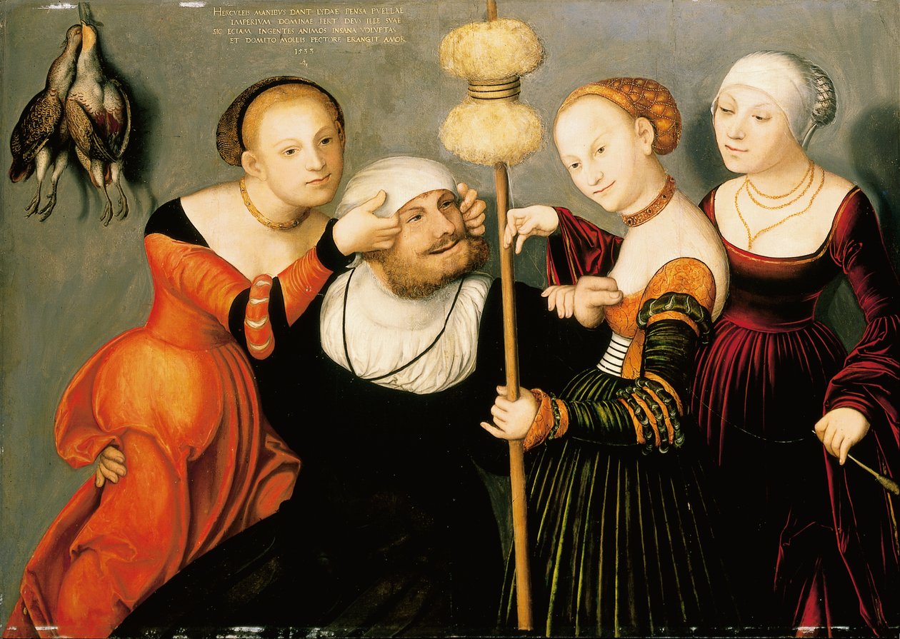 Herkules vid hovet i Omphale, 1533 av Lucas Cranach