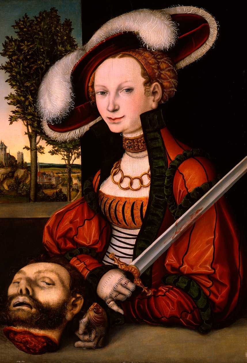 Judith med huvudet av Holofernes, ca 1530 av Lucas Cranach