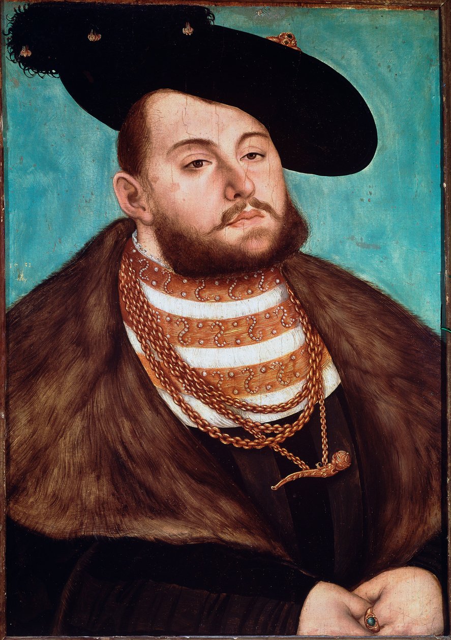 Porträtt av Johannes Fredrik II the Magnanime, kurfurst av Sachsen av Lucas Cranach