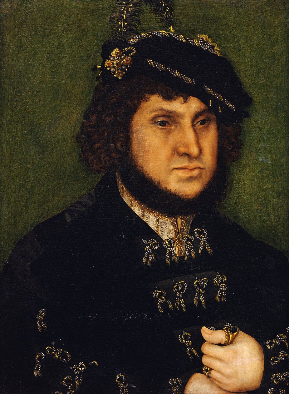 Porträtt av kurfurstehertig Johann den Stådige av Sachsen av Lucas Cranach