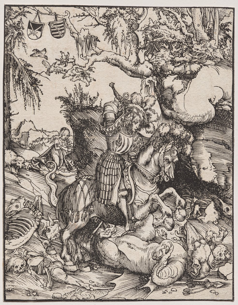 Saint George dräper draken av Lucas Cranach