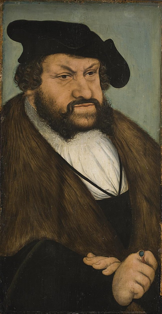 Porträtt av kurfursten Johannes den standhaftige av Sachsen (1468-1532) av Lucas Cranach d.Æ.