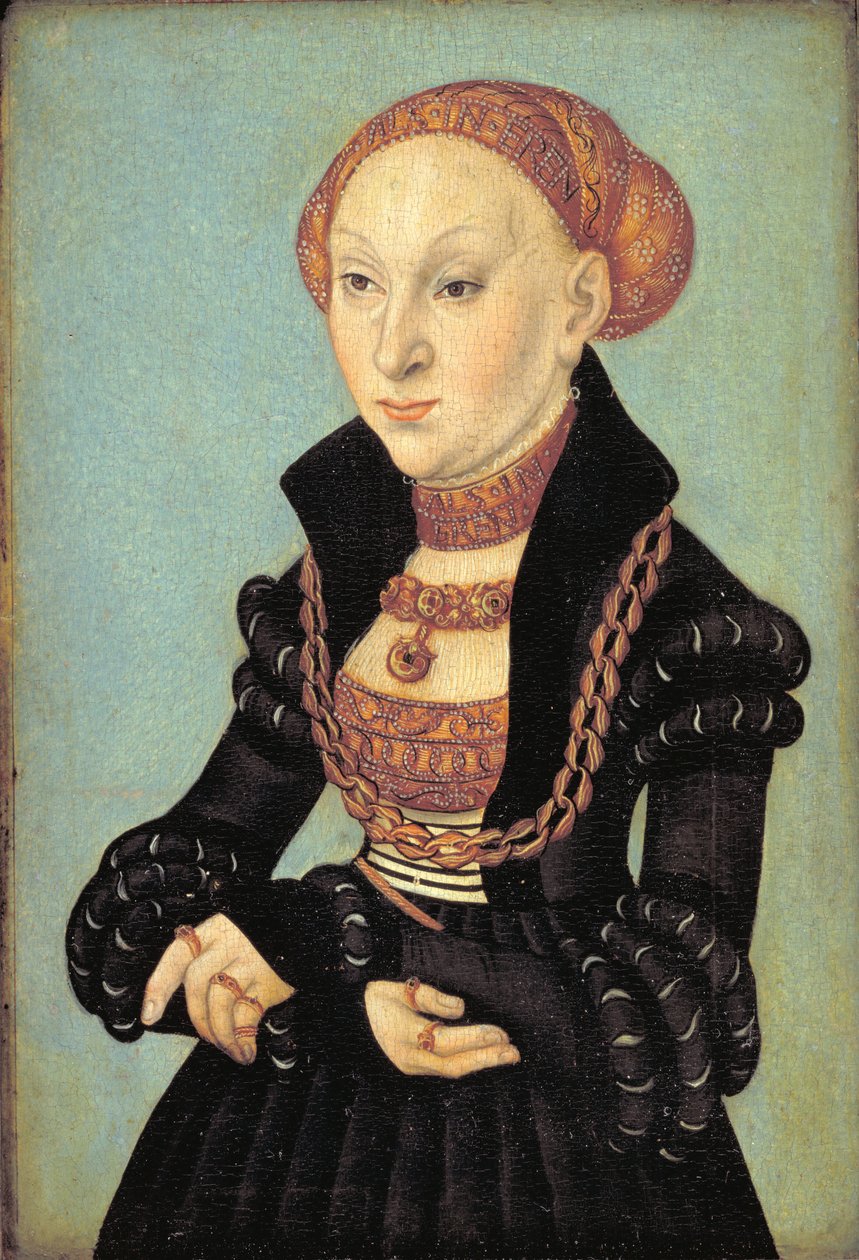 Porträtt av kurfursten Sibylla av Sachsen (1510-1569) av Lucas Cranach d.Æ.