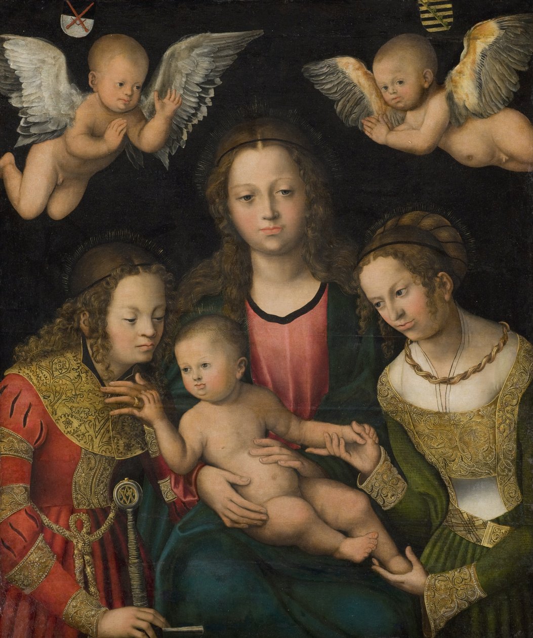 Jungfru och barn med de heliga Catherine och Barbara av Lucas Cranach d.Æ.