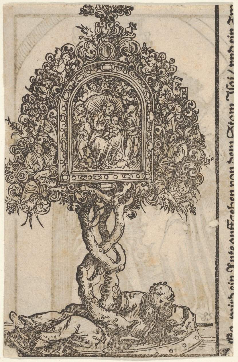 En gyllene relikvier med Jesses träd, från den stora serien av Wittenbergs relikvier, 1509. av Lucas Cranach the Elder
