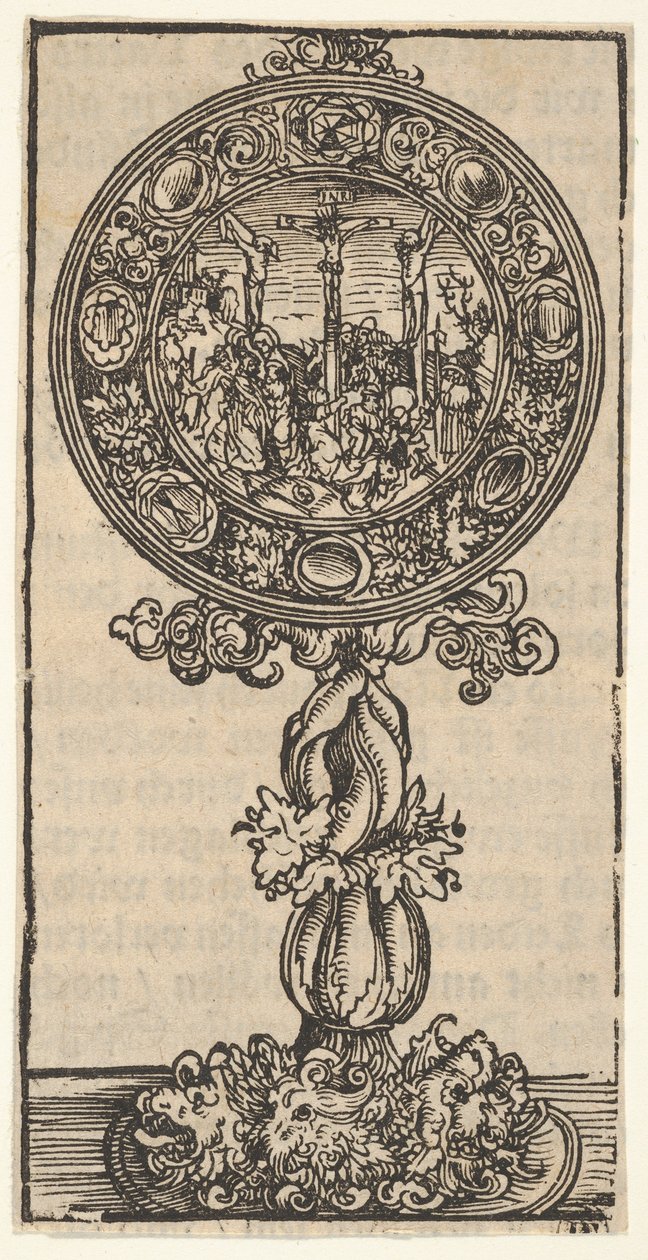 En silverförgylld Pacifical med en korsfästelse, från den stora serien av Wittenbergs relikvier, 1509. av Lucas Cranach the Elder