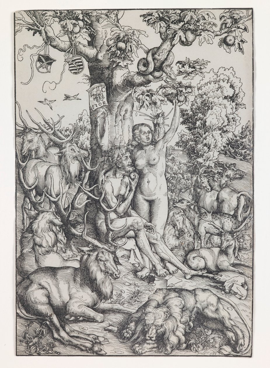 Adam och Eva i paradiset av Lucas Cranach the Elder