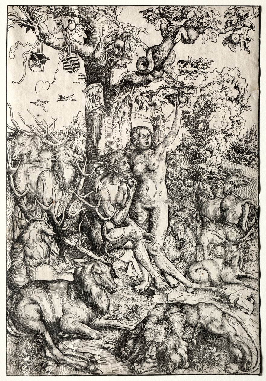 Adam och Eva i paradiset, 1509. av Lucas Cranach the Elder