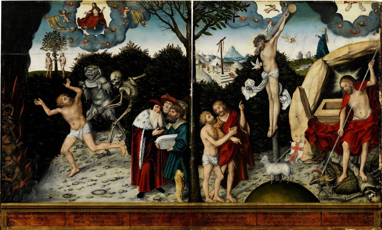Allegory of Law and Grace, efter 1529 av Lucas Cranach the Elder