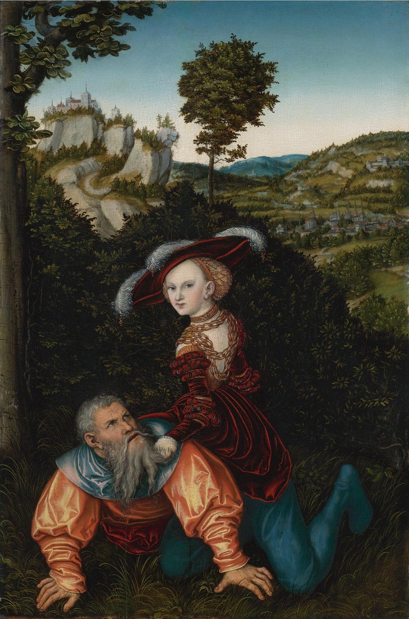 Aristoteles och Phyllis, 1530 av Lucas Cranach the Elder
