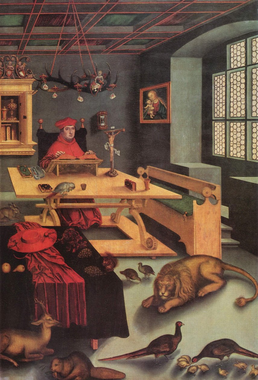 Sankt Hieronymus - Kardinal Albrecht av Brandenburg av Lucas Cranach the Elder