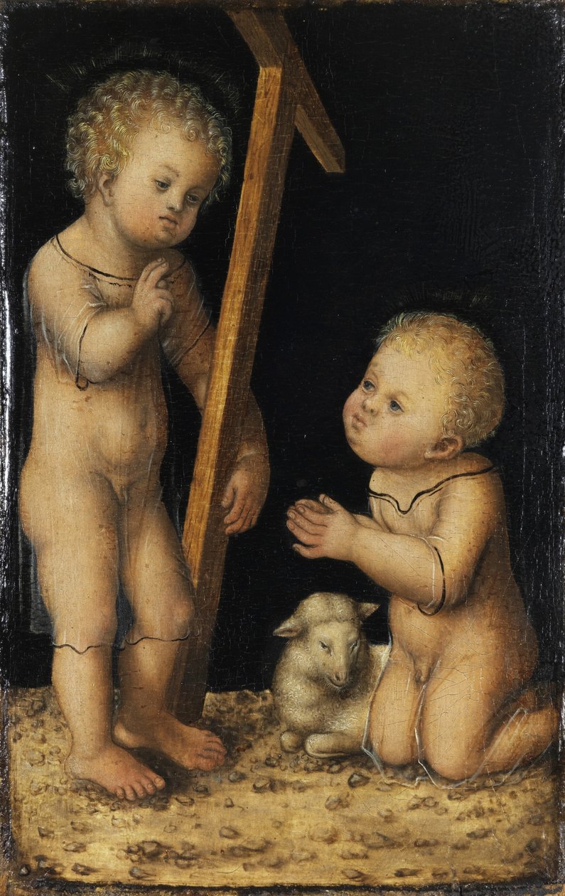 Kristus och Johannes Döparen som barn av Lucas Cranach the Elder