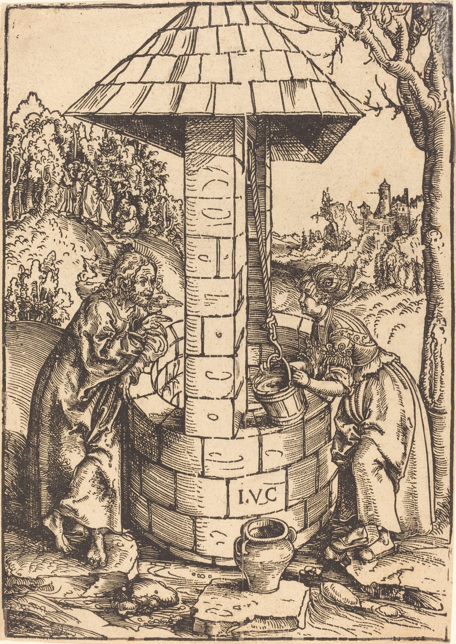 Kristus och Samariens kvinna av Lucas Cranach the Elder