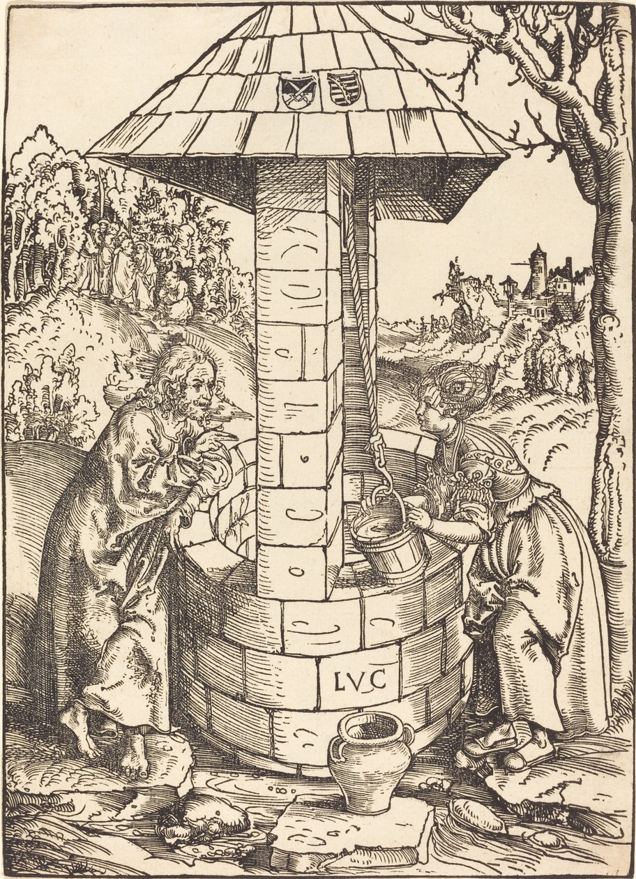 Kristus och Samariens kvinna av Lucas Cranach the Elder