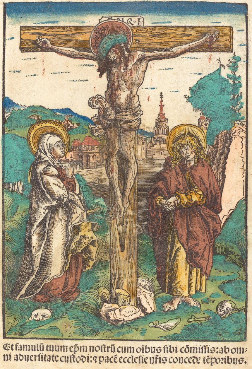 Kristus på korset mellan Jungfrun och Johannes av Lucas Cranach the Elder