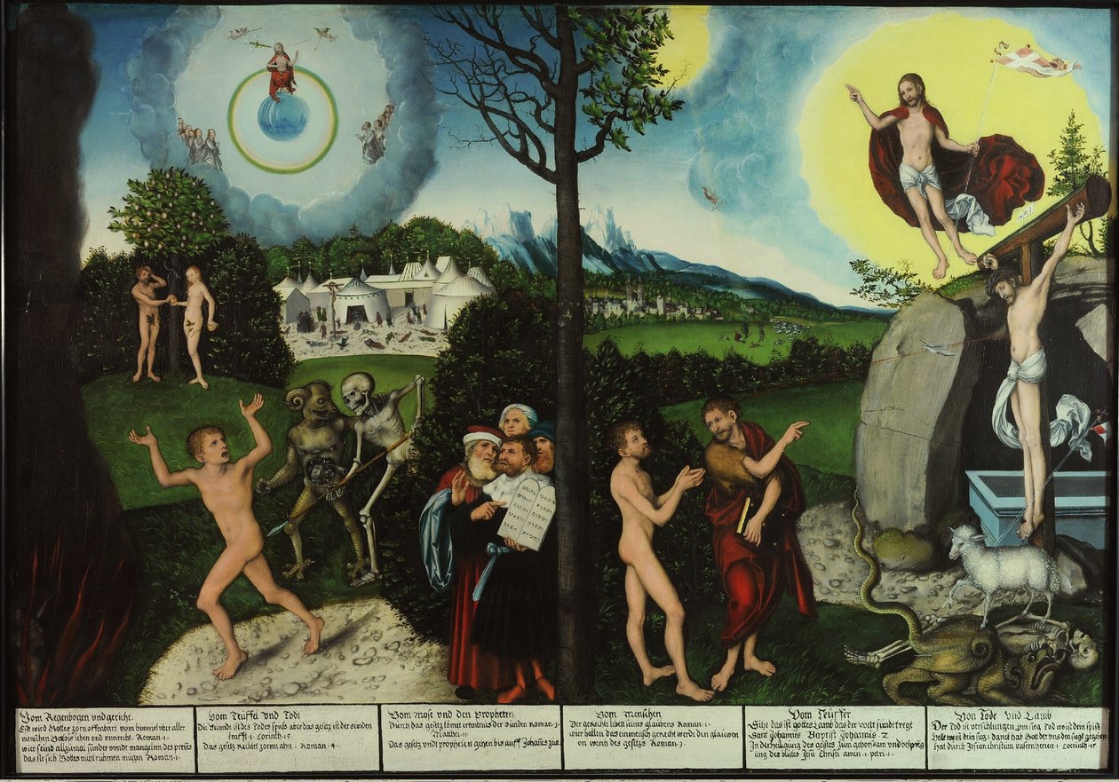 Fördömelse och befrielse. Lag och nåd av Lucas Cranach the Elder