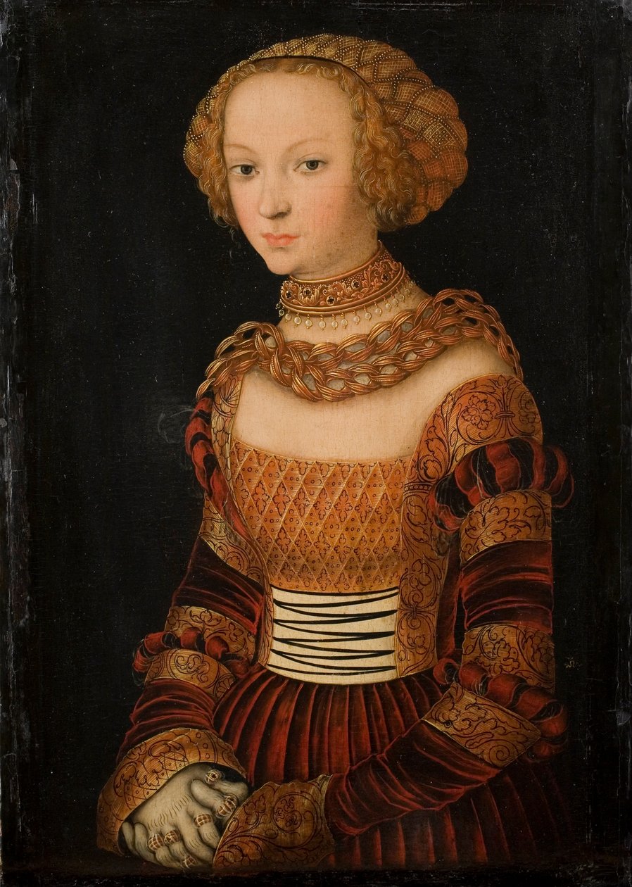 Danska: Porträtt av en ung kvinna. Prinsessan Emilie av Sachsen  Porträtt av en ung kvinna. Prinsessan Emilia av Sachsen av Lucas Cranach the Elder