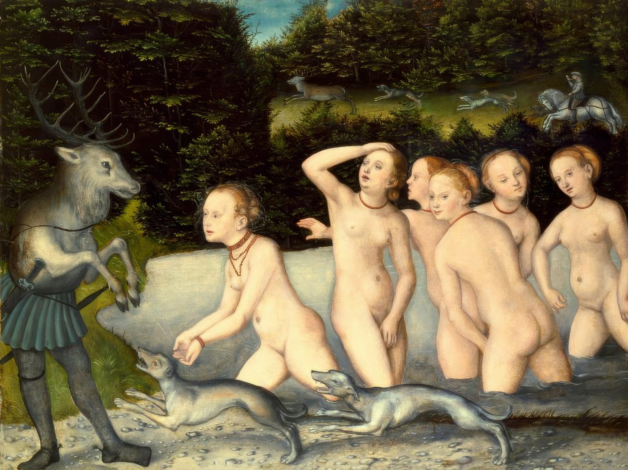 Diana och Actaeon av Lucas Cranach the Elder