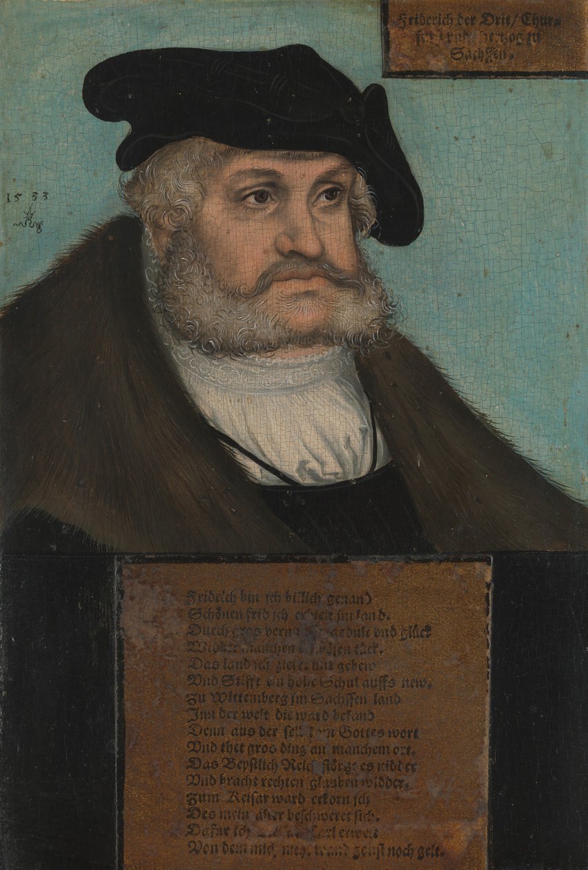 Friedrich III 1463-1525, den vise, kurfurst av Sachsen, 1533. av Lucas Cranach the Elder