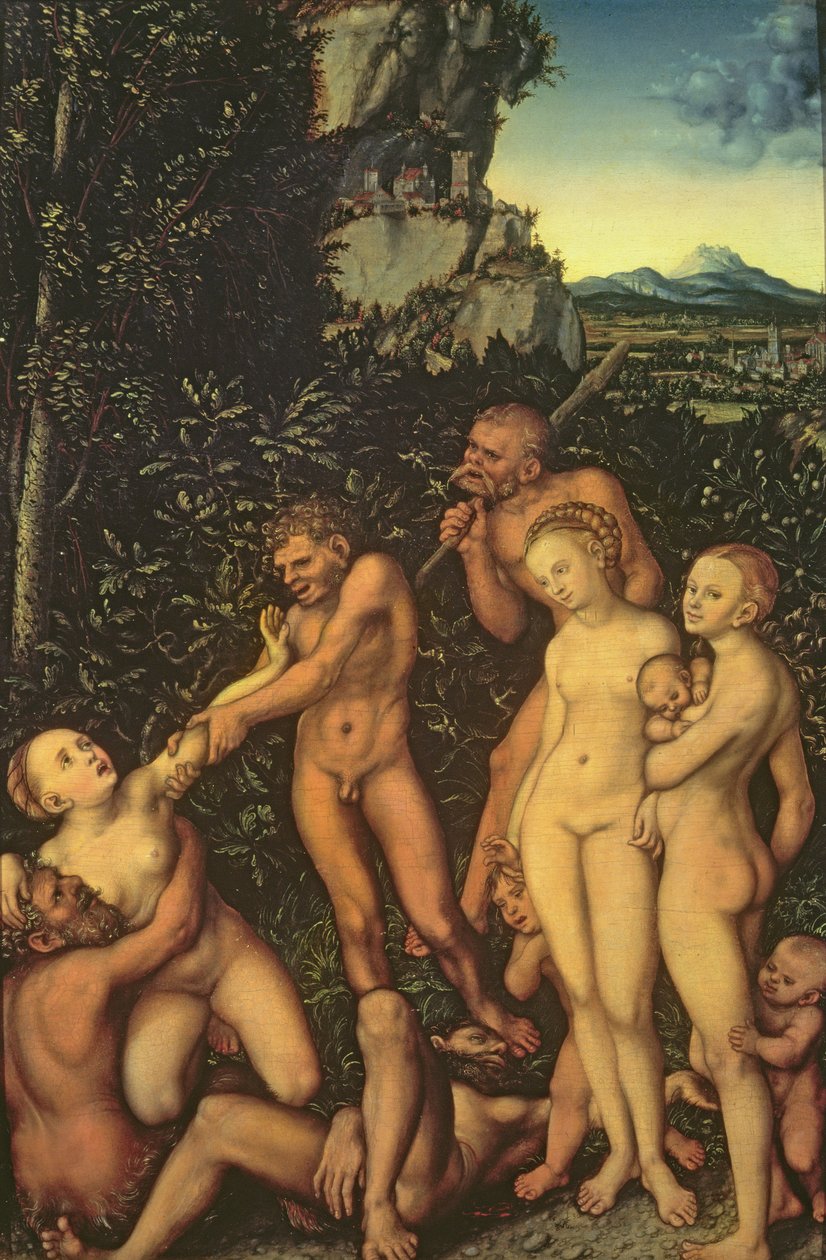 Frukter av svartsjuka, 1530 (olja på trä) av Lucas Cranach the Elder