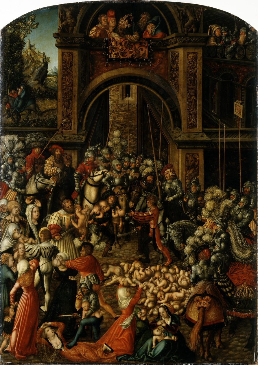 Tyska: Bethlehemitischer Kindermort Massakern på de oskyldiga av Lucas Cranach the Elder