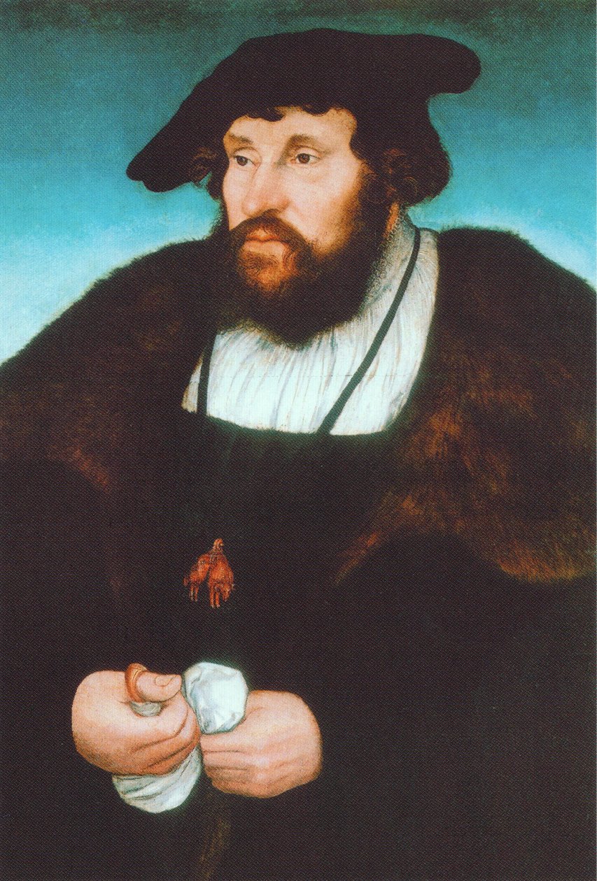 Tyska: Bildnis Christians II, König von Dänemark Porträtt av Christian II, kung av Danmark av Lucas Cranach the Elder