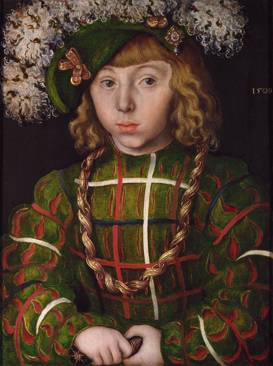 Tyska: Porträtt av Johann Friedrich I, den storsinta Porträtt av Johann Friedrich den storsinta av Lucas Cranach the Elder