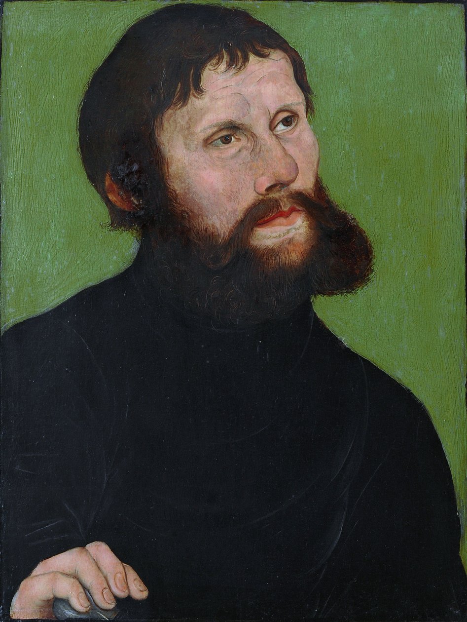 Tyska: Porträtt av Luther som Junker Jörg Martin Luther som "Junker Jörg av Lucas Cranach the Elder