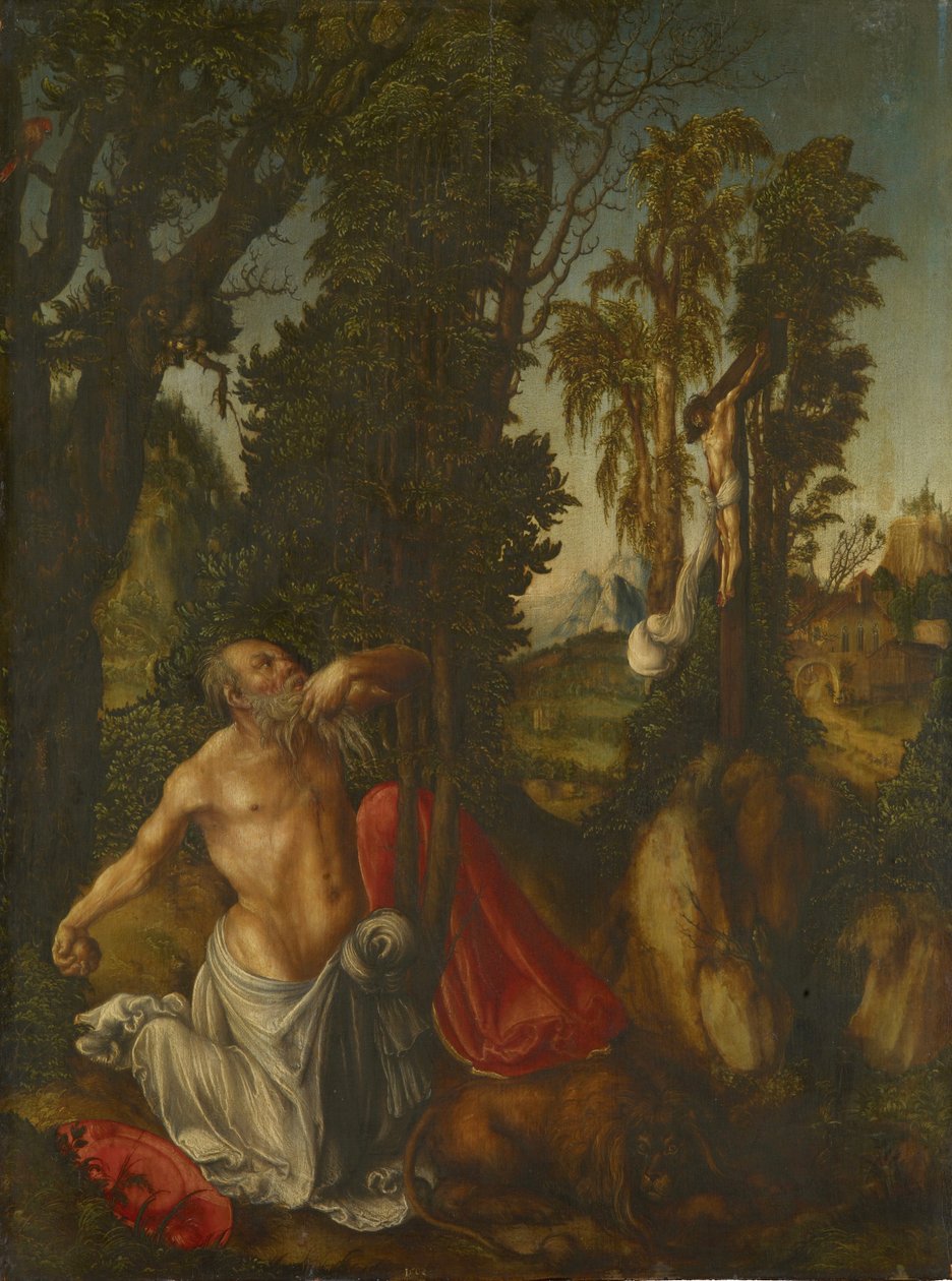 Tyska: Penitent St Jerome Penitent Saint Jerome av Lucas Cranach the Elder
