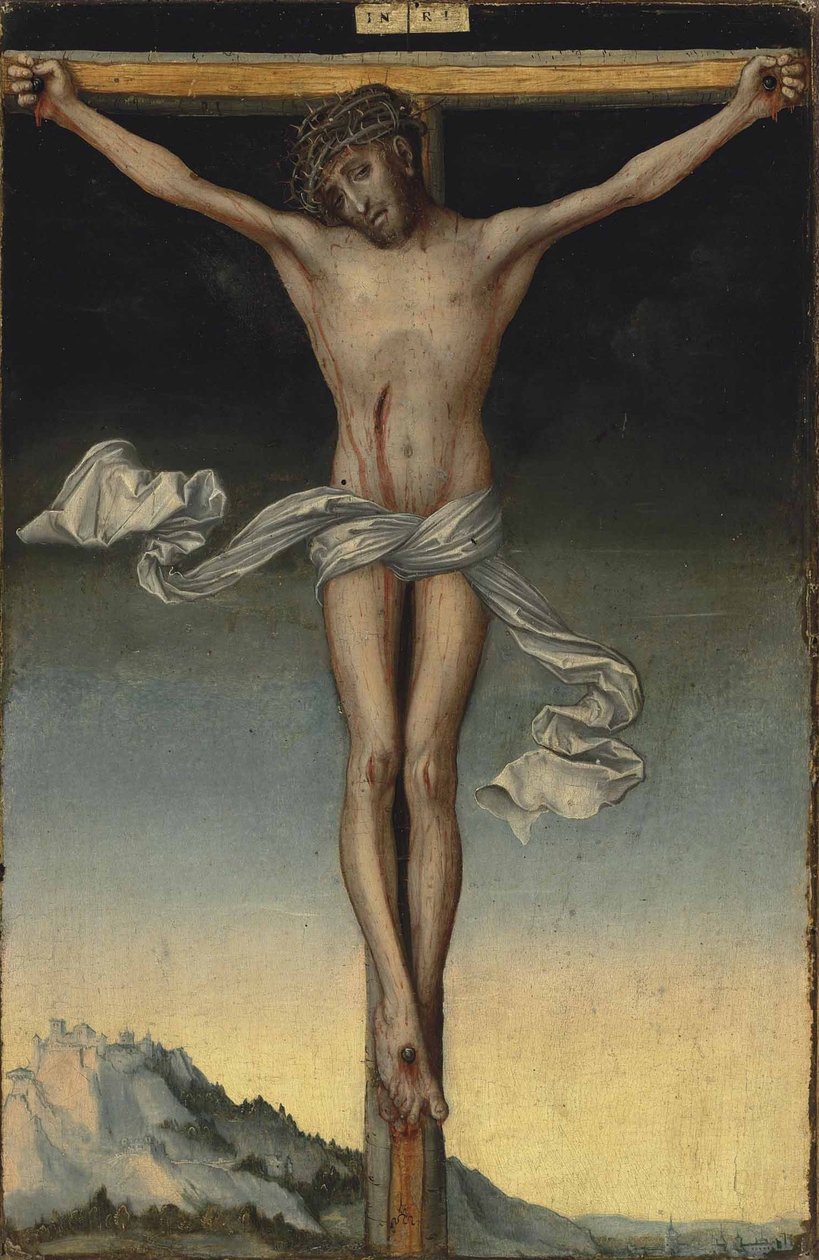 Tyska: Christus am Kreuz Kristus på korset av Lucas Cranach the Elder