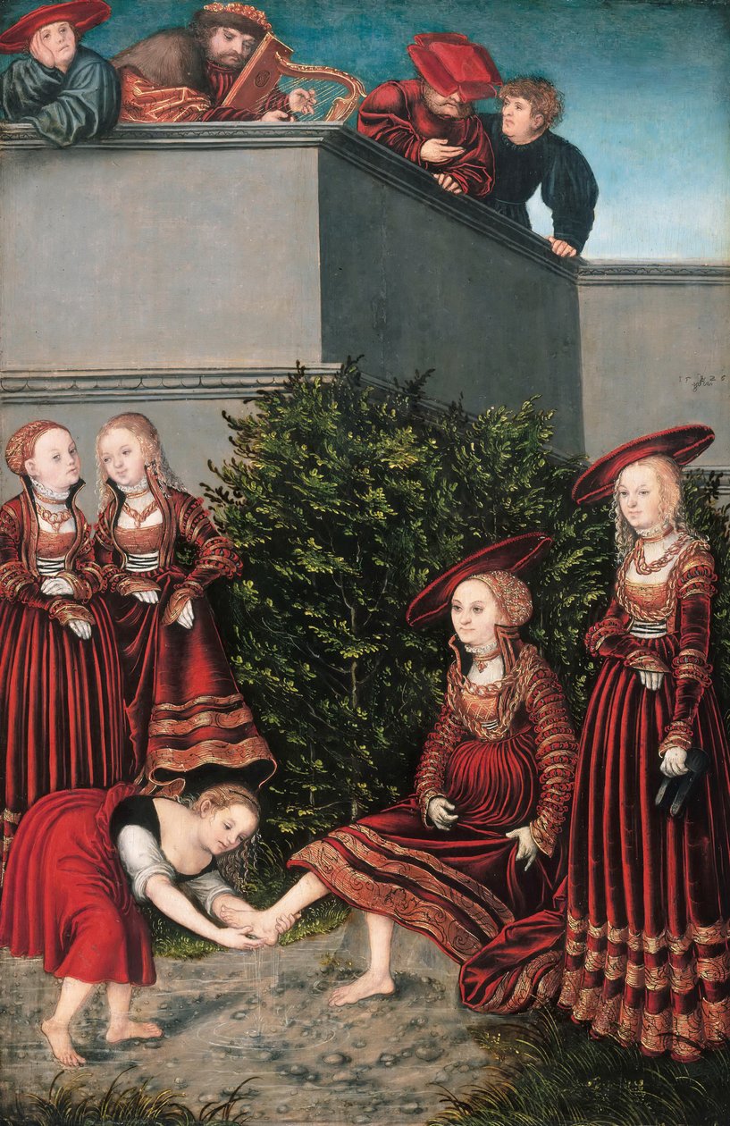 Tyska: David und Bathseba David och Bathseba av Lucas Cranach the Elder